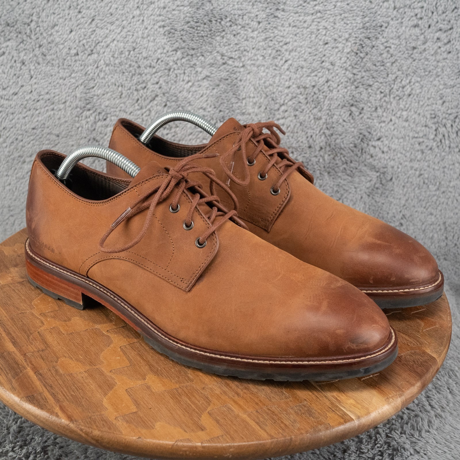 Cole Haan Berkshire Lug Oxford Brown Leather Water Resist Men 11 M
